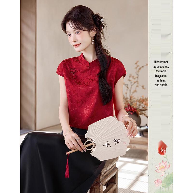 New Chinese Style Printed Summer Blouse S