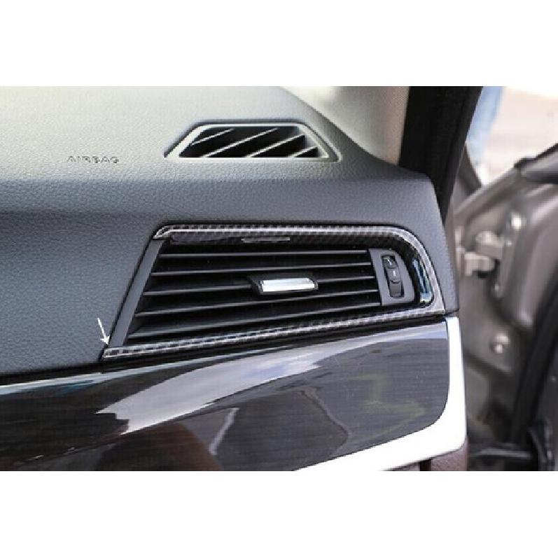 Carbon Fiber Console L&R Air Outlet Vent Cover Trim Fit For BMW 5 Series 2011-17