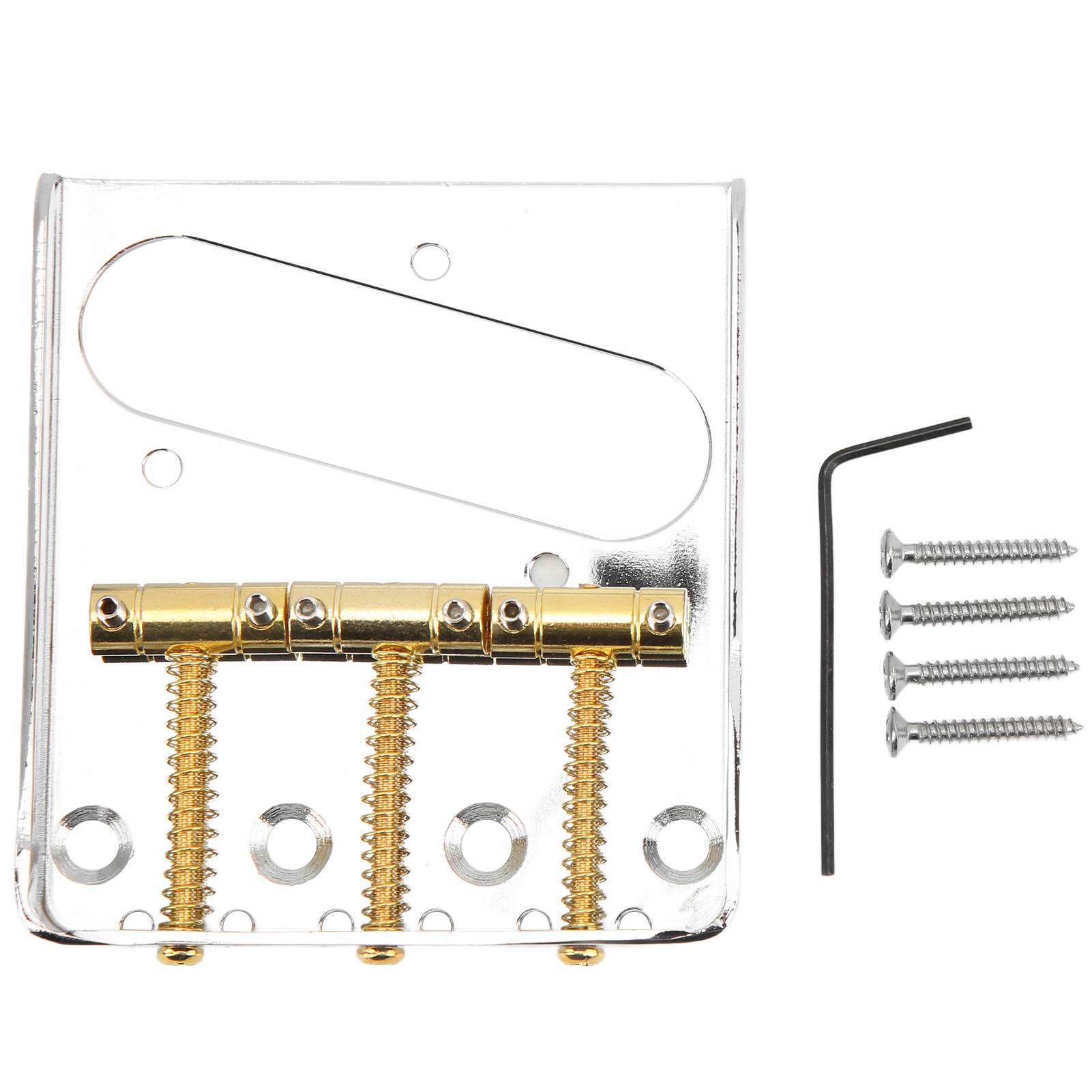 

Electric Guitar Bridge 3 String Saddle Metal Instrument Accessory Replacement for TL