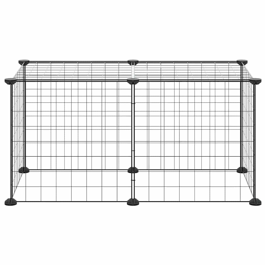 8 Piece Pet Cage Black 35 X 35 Cm Steel