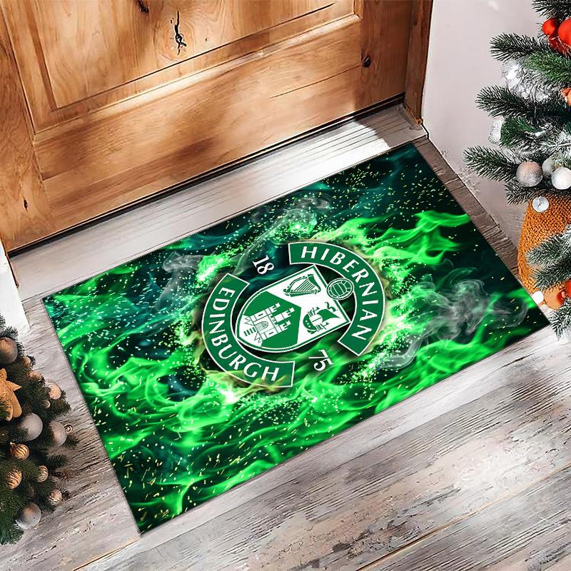 Tappeto Morbido per Pavimento Antiscivolo Hibernian FC Calcio Calcio Modello Tappeto per Interni Tappetino Decorazione Sportiva per Camera da Letto