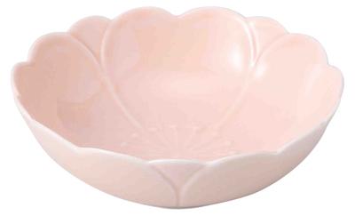 Hasamiyaki Small Diameter Pink Set of 3 12100 Sakura-shaped Bowl, 12.5cm, Glaze,