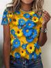 Daisy Graphic Flower 3D Print T-Shirts Women Summer Casual O-Neck Short Sleeve T Shirt Harajuku Y2k Tees Tops Female Clothing