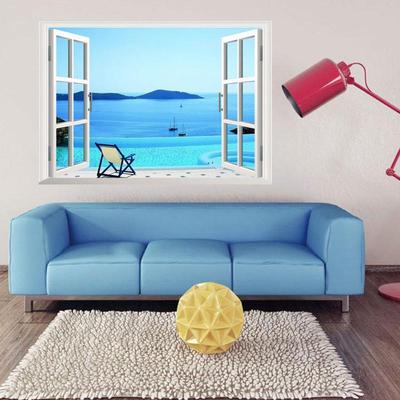 Fenster Aufkleber Wand Aufkleber Home Decor exotische Strand Ansicht Kunst Tapete Wandbild