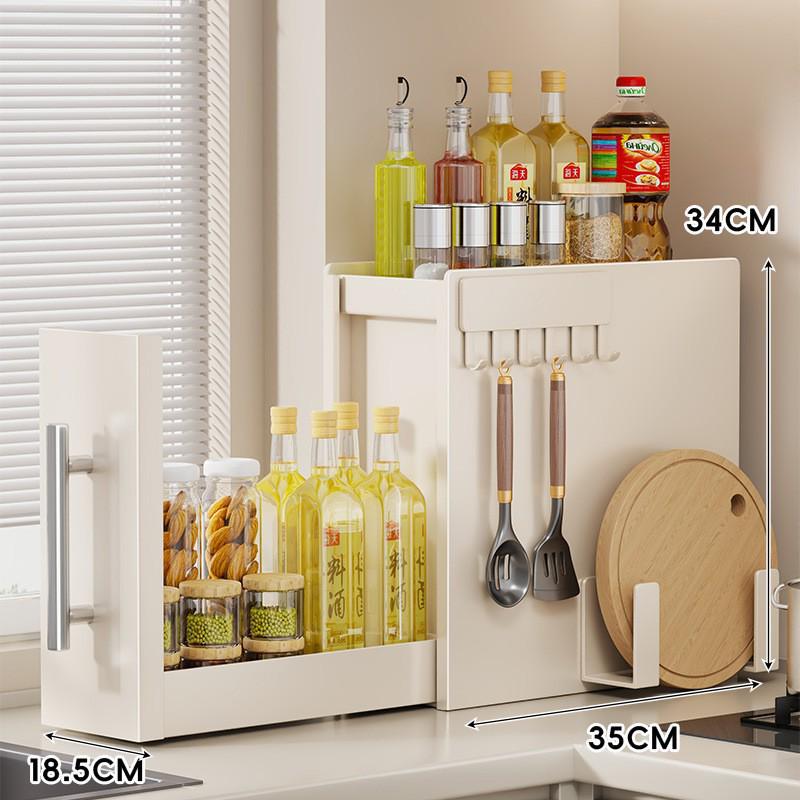 Scaffale Organizer Multifunzione per Spezie e Oli da Banco da Cucina