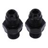1Pair 6AN‑1 4NPS Transmission Oil Cooler Adapter Fitting Aluminium Alloy Rustproof BlackShort Type