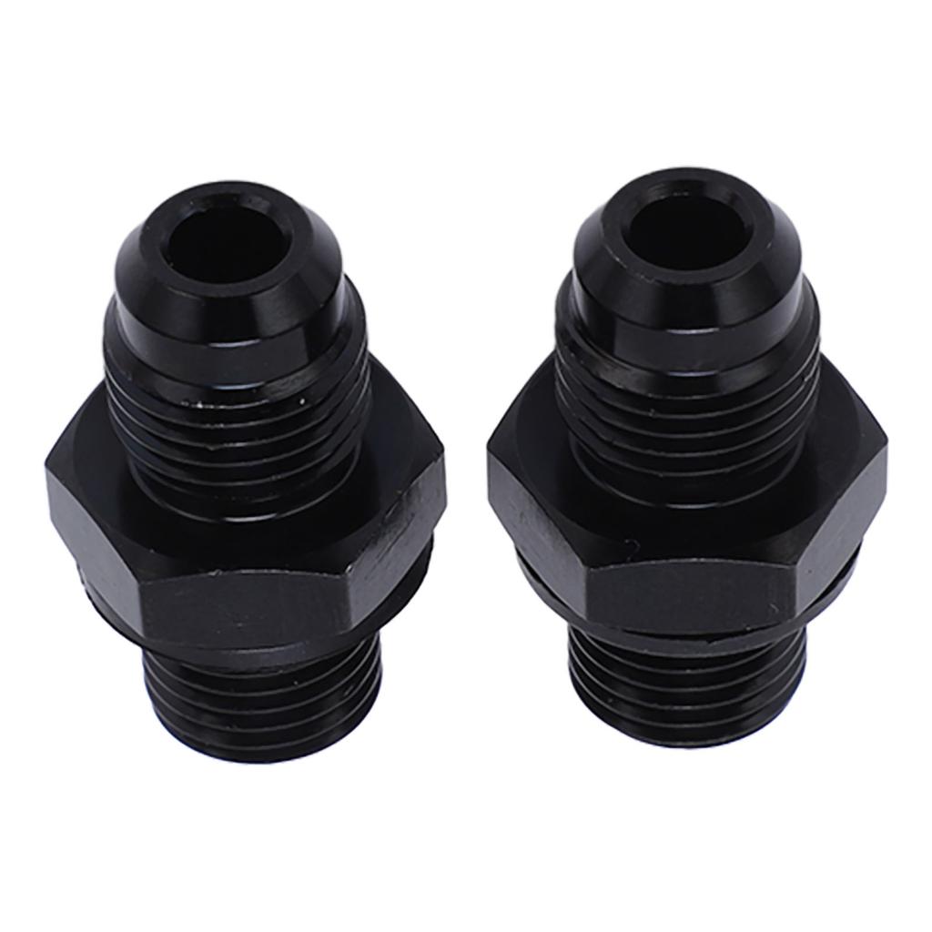 1Pair 6AN‑1 4NPS Transmission Oil Cooler Adapter Fitting Aluminium Alloy Rustproof BlackShort Type
