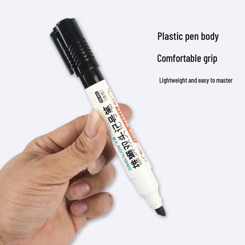 Lion Big Dual-Tip Waterproof Marker for Art & Outlining - Oil-Based with Slanted and Round Tips