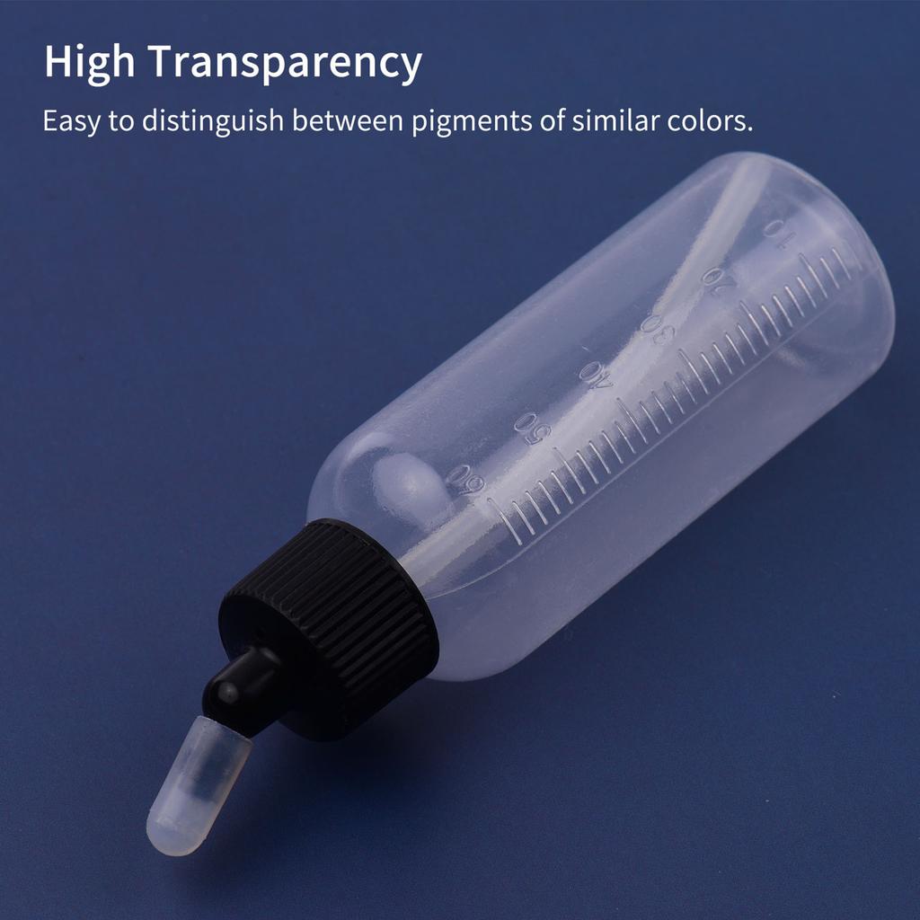 10 Stück 65ml Airbrush-Farbflaschen-Gläser Double Action Siphon-Zufuhr Air Brush Airbrushing-Zubehör mit 4 Stück Trichter Skala