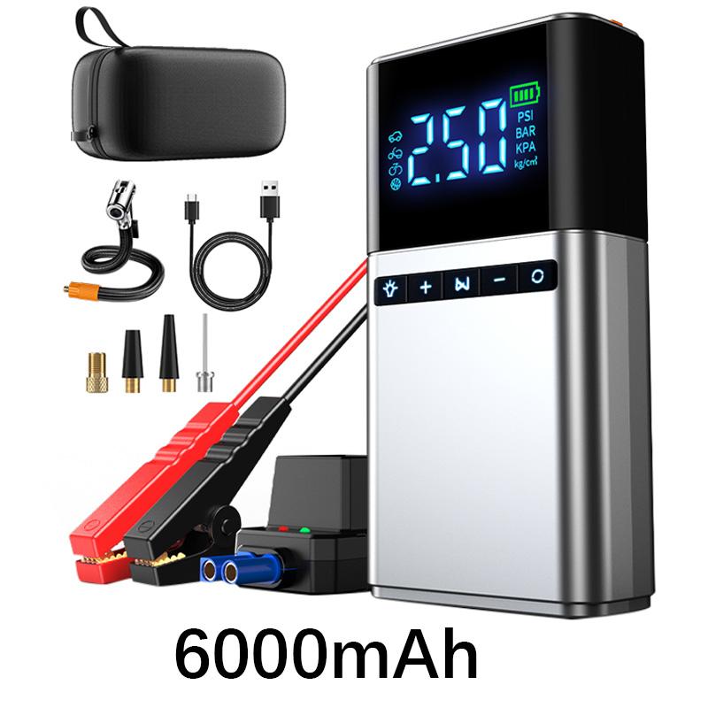 Car Jump Starter Air Pump Power Bank Lighting Portable Air Compressor 4 In 1 Cars Battery Starters Starting Auto Tyre Inflator