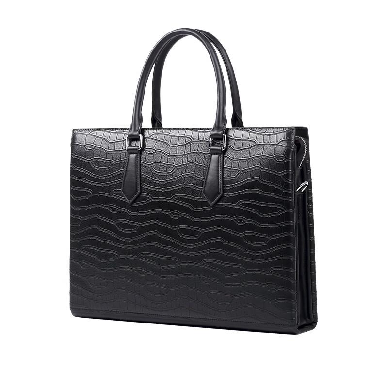 

SCHWARZETIENNE Men s Leather Business Briefcase Laptop Bag 39cm x 8cm x 30cm