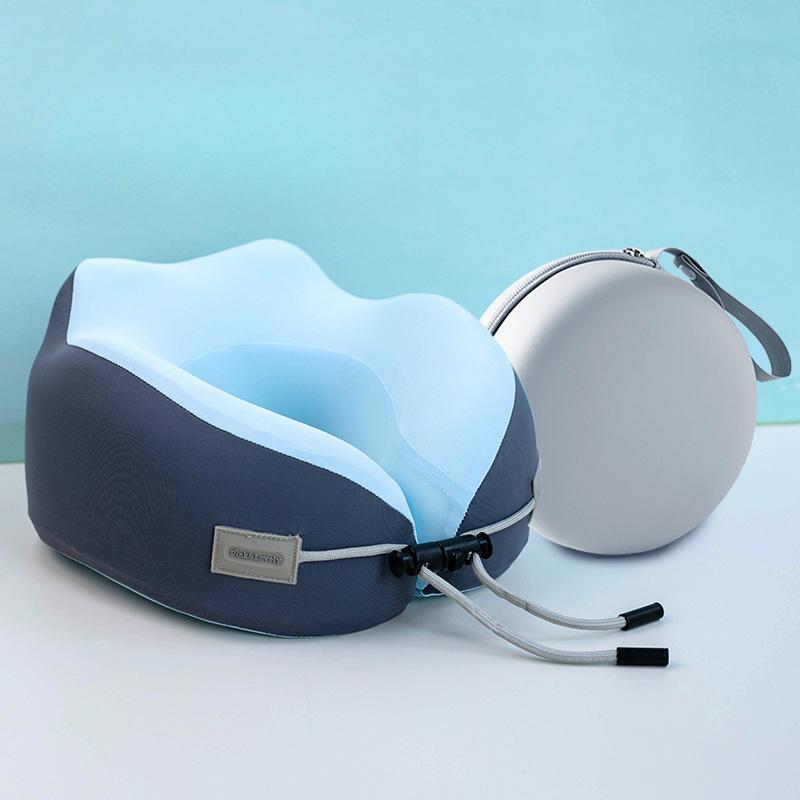 Ice Silk Camel Hump U-Shaped Pillow Memory Foam Portable Travel Neck Support for Airplane Car Sleeping Ergonomic Office Pillow