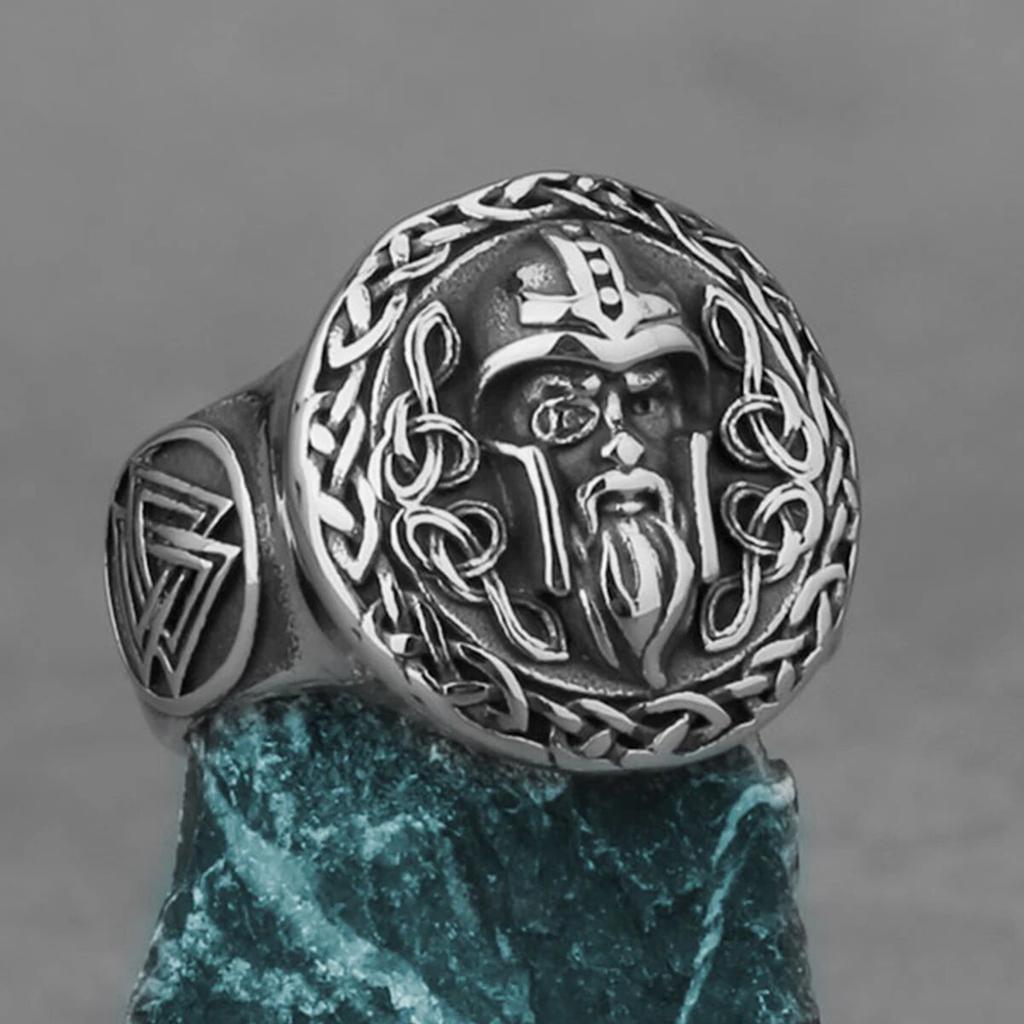 Nordic Viking Stainless Steel Ring Anchor Compass Tree of Life Rune Amulet Wolf Men Women Finger Jewelry Biker Party Club Gift