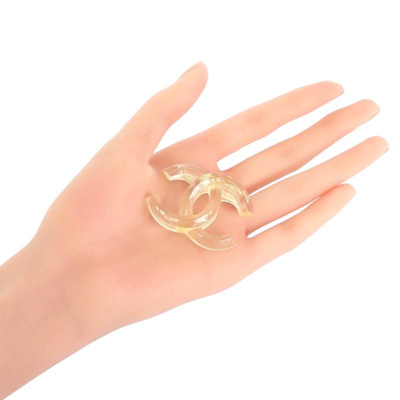 Chanel Brooch Clear Acrylic Women