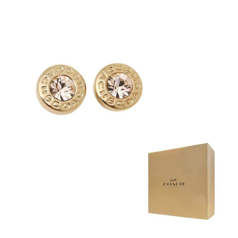 COACH Alloy Stud Earrings Women's Gold F54516-GLD