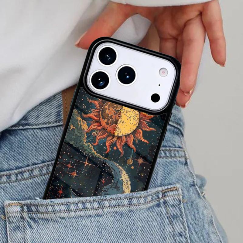 Suns Moons Astrological Phone Case for iPhone 17ProMax 12 13 14 15 16e 17 Pro Max Plus Air Cover