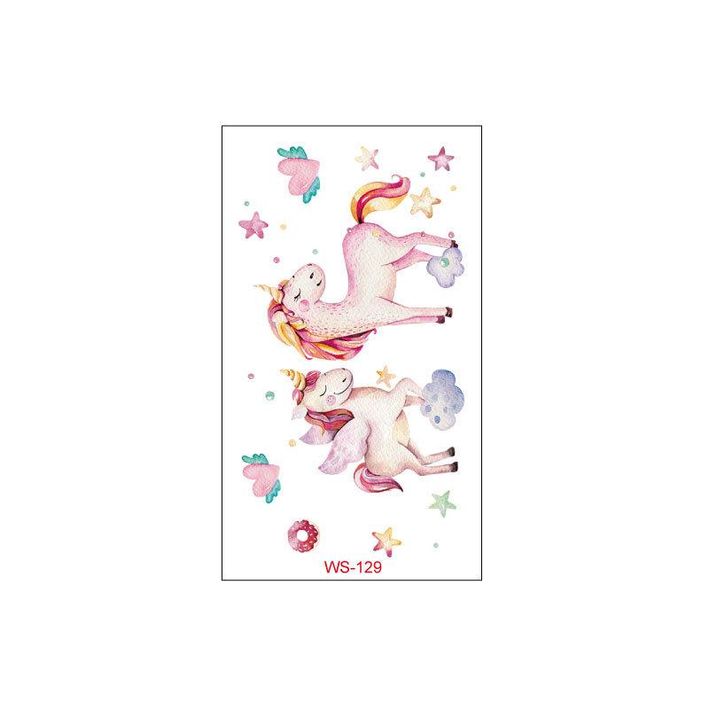 Cross Border Children's Cartoon Unicorn Tattoo Sticker Waterproof Long-lasting Fun Cute Sweat Resistant