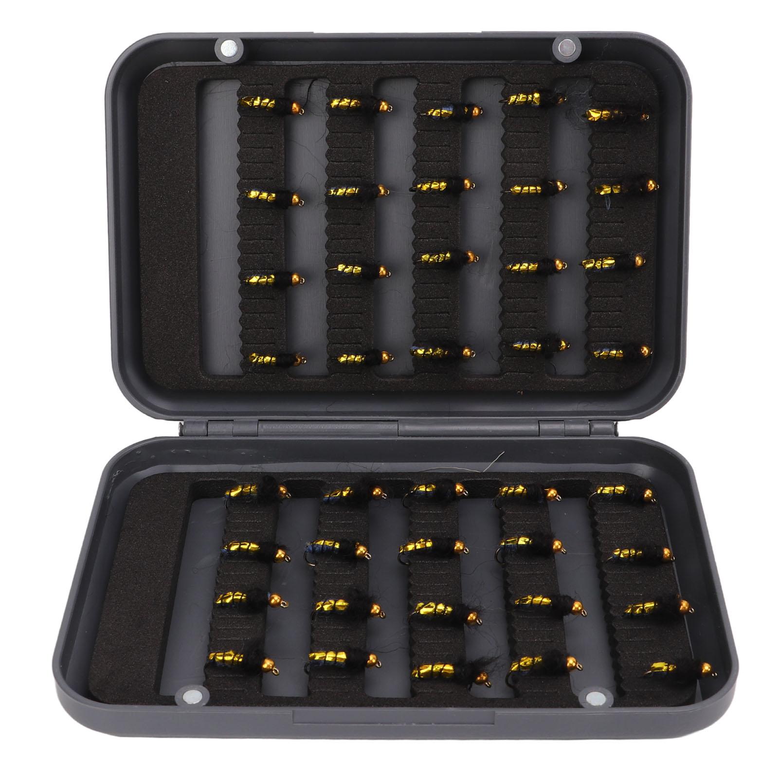 

40 Pcs Fly Fishing Lure Kit Lifelike Bright Color Hand Woven Professional Fly Fishing Baits with Waterproof Tackle Box