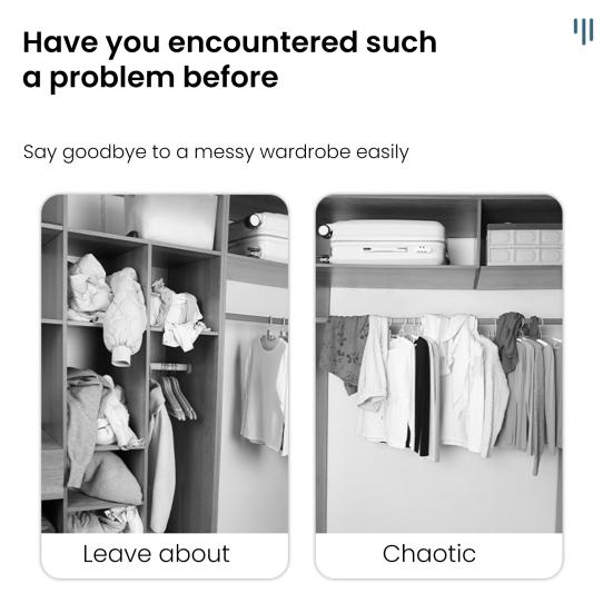 4Pcs Coat Hanger Wardrobe Organizer 360-Degree Rotation Strong Load-bearing 5 Slots Design Space-Saving Closet Organizer