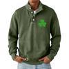 Men's Casual Stand-Up Collar Long-Sleeve Top Print Button-Down Sweatshirt