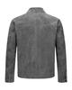 Handmade Men's Suede Jacket Gray Leather Genuine Real Lambskin Stylish Soft