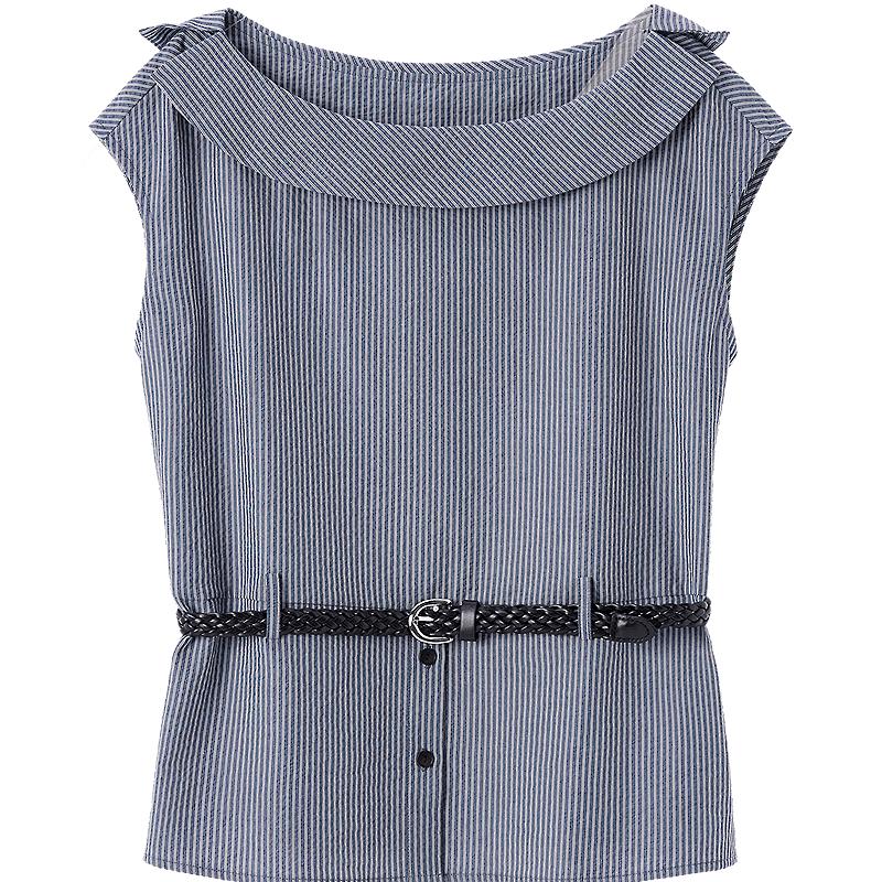 BETU Women s Off-Shoulder Belted Striped Top S