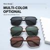 Polarized Double Bridge Square Sunglasses Retro Metal Frame Uv400 Blocking Shades For Men Women Lightweight Outdoor Sunwear