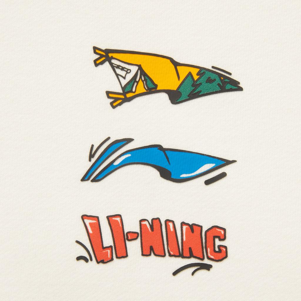 Li Ning Sports Lifestyle Series American Fashion Casual Versatile Solid Color Comfortable Knitted Hoodie Men Hoodies Off-White AWDV811-2