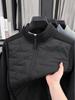 Men's Lightweight Stand Collar Down Jacket with White Duck Down, Autumn/Winter Casual Cold Protection Patchwork Design.