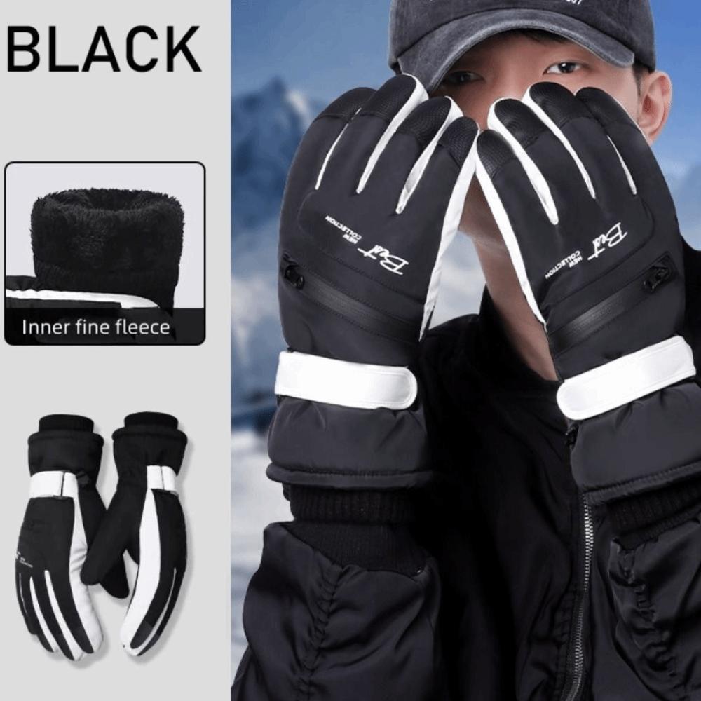 Thicken Touchscreen Gloves With Zippered Pocket Winter Warm Gloves Ski Gloves  Mountain Bike