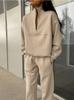 New Arrival Versatile Casual and Stylish Women's Thick-Knit Long-Sleeve Hoodie and Pants Two-Piece Set