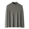 Herren German Velvet Unterhemd, Herbst und Winter Mittelgrün Mode Lässig Halbrollkragen Warmes T-Shirt Pullover