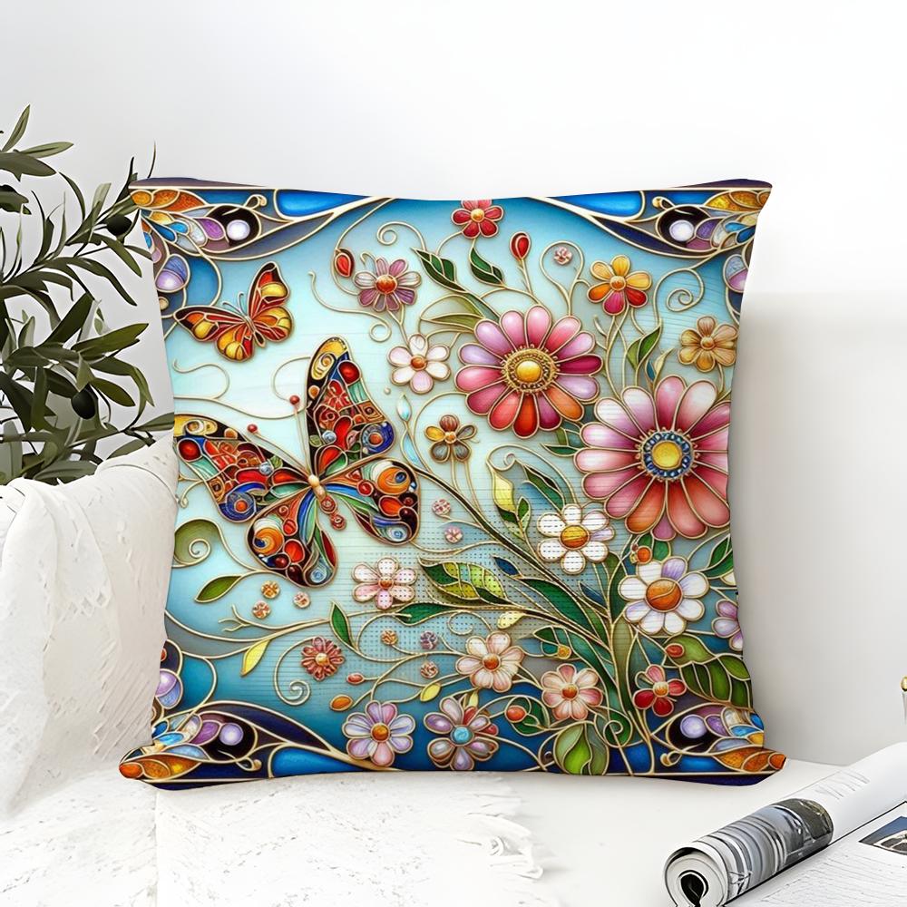 Beautiful Scenery, Elegant Natural Prints Pillow Case Linen Pillow Case Sofa Home Decor Cushion Cover Cushion Cove