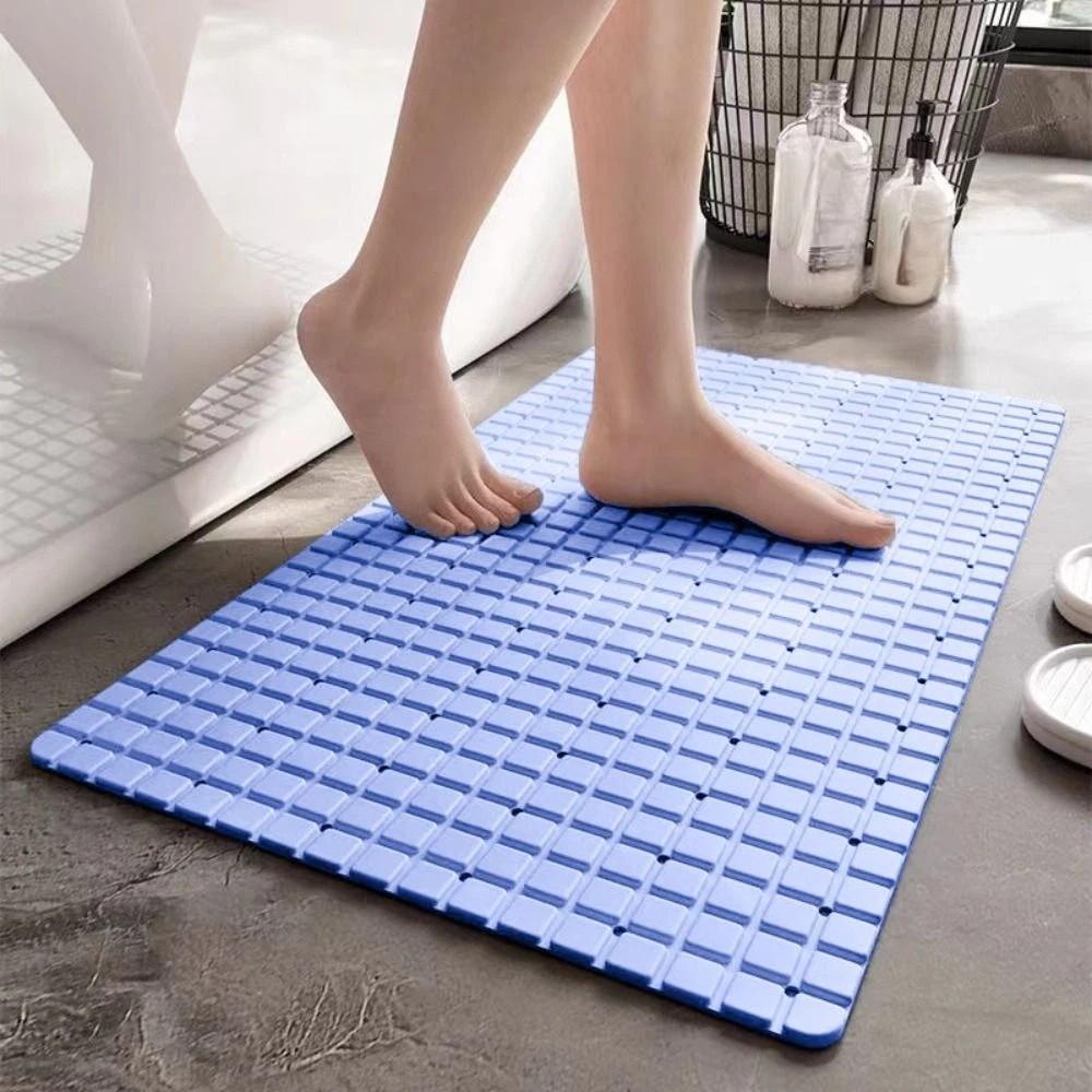 Hollow Design Bathroom Non-Slip Mat Foldable Suction Cup Anti-Slip Bath Mat Soft Double Anti-Slip Drainable Floor Mat