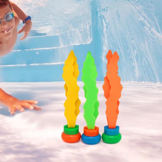 3Pcs Diving Toy Funny Interactive Educational Sea Weed Throwing Diving Toy for Swimming
