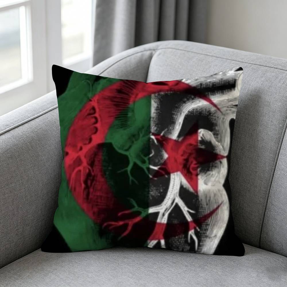 Algeria Flagg Pillow Cover Gift High Definition Digital printingSurprise Vivid Pattern Household