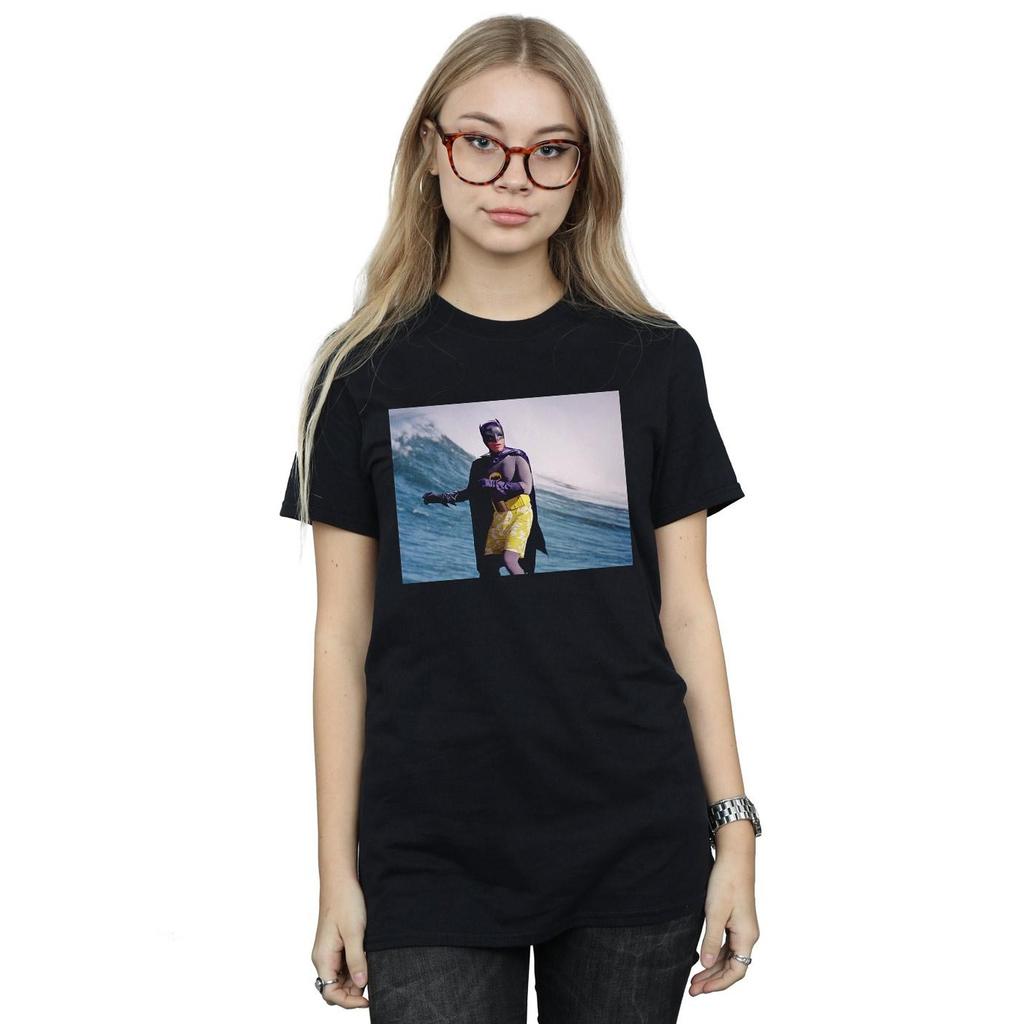 DC Comics Womens/Ladies Batman TV Series Surfing Still Cotton Boyfriend T-Shirt