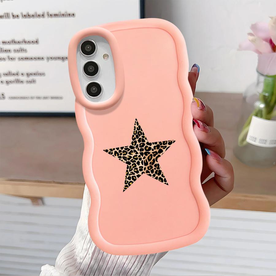 Soft Phone Cover Case for Samsung Galaxy A14 A16 A15 A21s A11 A13 A52 A12 A04 A22 A23 A53 A03 A06 A05 A33 Leopard Star Design