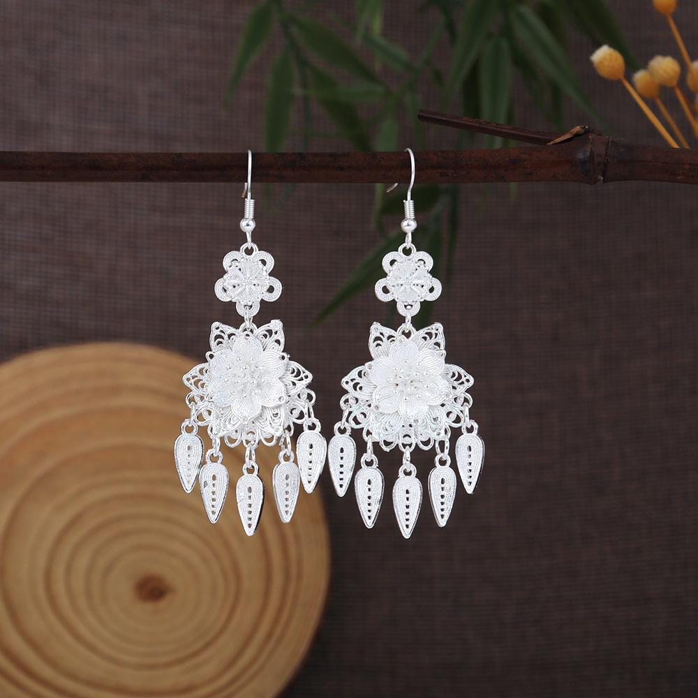 Miao Long Silber Quastenohrringe: Ethnischer Stil, Leichter Luxus, Übertriebenes Design für Frauen