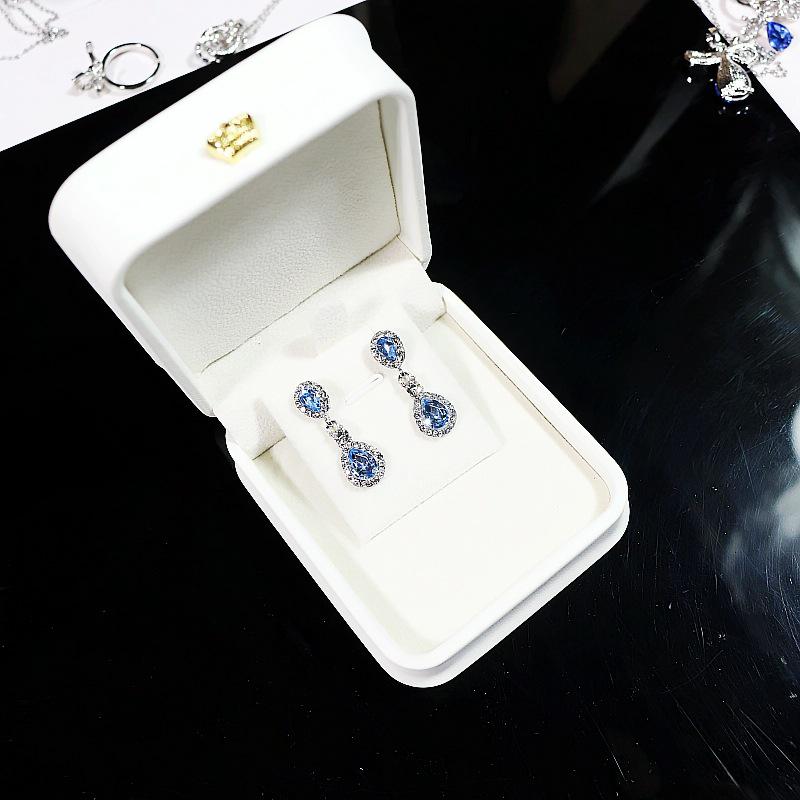 Trendy Modrá Sada Šperků Kapka Vody: Náhrdelník, náušnice a prsten v japonsko-korejském stylu z titanové oceli, 2024