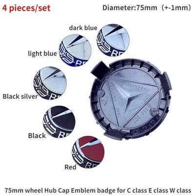 75mm Wheel Hub Cap Emblem Badge for Me/rce/des Be/nz C180 C200 E200 E260 E300 ML350  W230 W210 W211 W221 W219