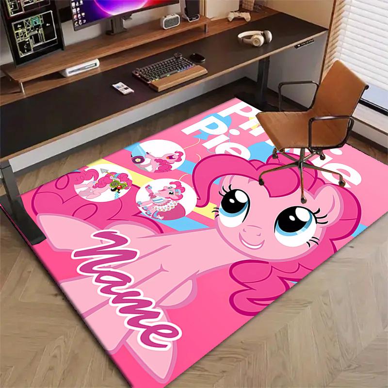 Custom My Little Pony Mat Personalized Name, Polyester Washable Indoor Entryway Rug, Gift for Christmas, Easter, Thanksgiving Day