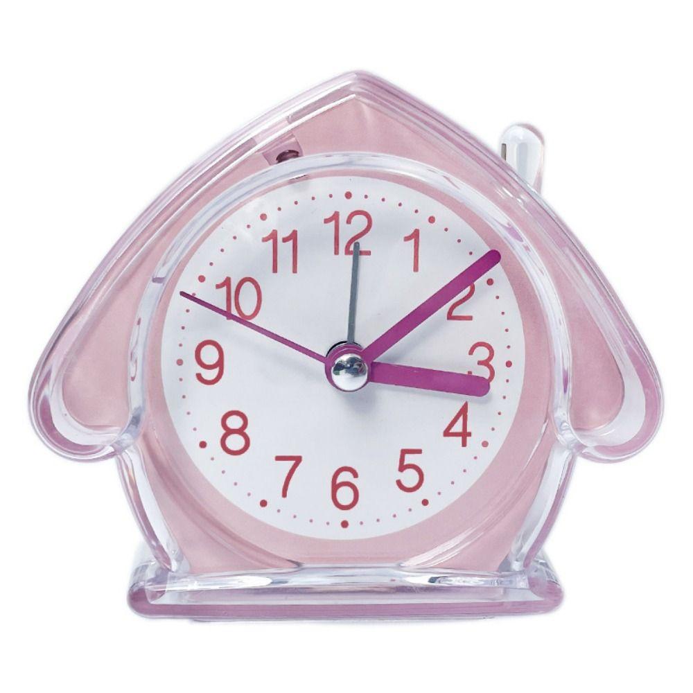 

With Light Desktop Mute Clock House Shape Student Alarm Clock Cartoon House Alarm Clock Bedside розовый