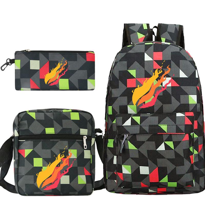Backpack Casual Student Schoolbag Small Shoulder Bag Pencil Bag Three-piece Set