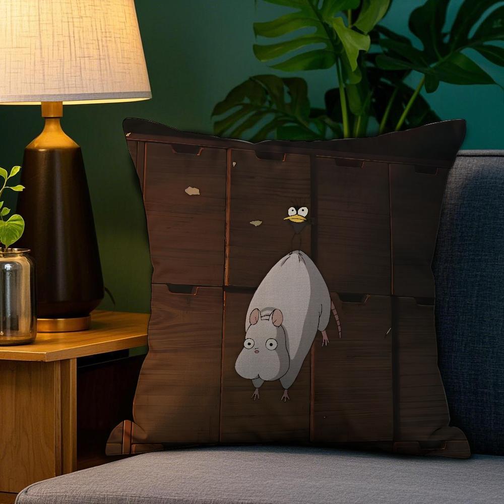 S-Spirited A-Away Pillow Case Plush Fabric Soft Double Sided Print Sofa Cushion Cover Throw Pillow Covers