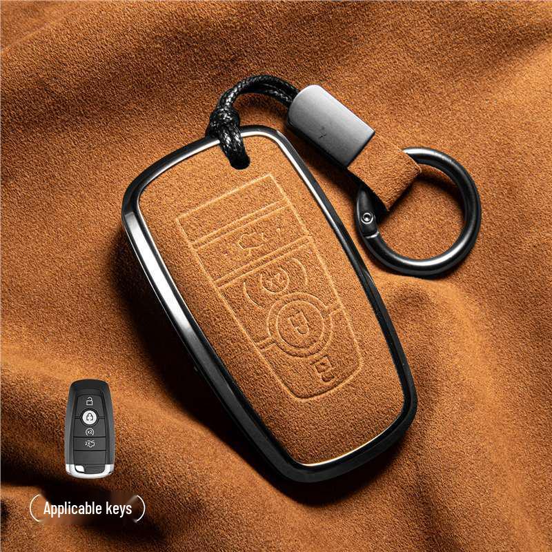 Luxury Suede Key Covers for Ford Explorer ST, Escape, Edge, 4WD, Mondeo, and EVOS