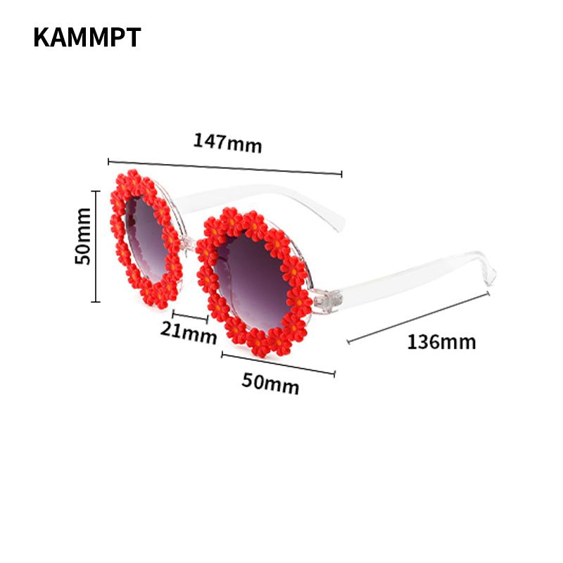 Retro Special Round Daisy Flower Sunglasses Woman Vintage Fashion Brand Female Eyewear Party Travelling UV Shades