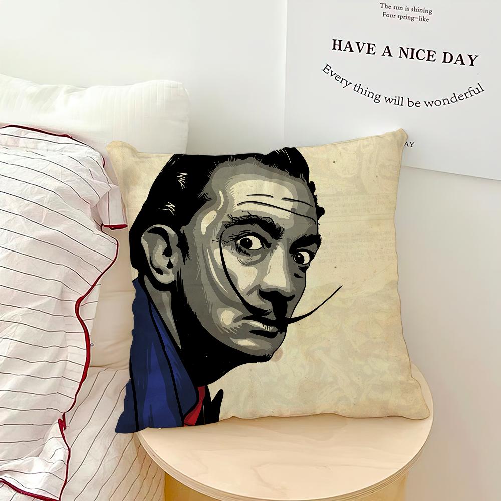Salvador Dali Pop Art Pillow Case Sofa Living Room Bedroom Headboard Backrest Cushion Square Cushion Nap Time