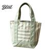 Sac fourre-tout élégant en toile rayée Réutilisable pour les courses Grande capacité Poche avant Sac à bandoulière pour le shopping Pique-nique Trajets Quotidien