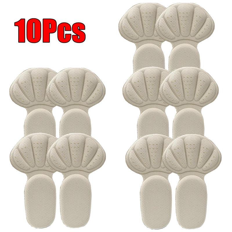 10Pcs Heel Stickers Sneakers Heel Protection Feet Pads Pain Relief Size Reducer Non-slip Shoes Insoles T-Shaped Foot Care Pad